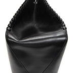 Shoulder Bag Whip Stitch Hobo Black Smooth Calfskin Leather
