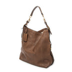Shoulder Bag Harness Hobo Bag Brown Pebbled Leather