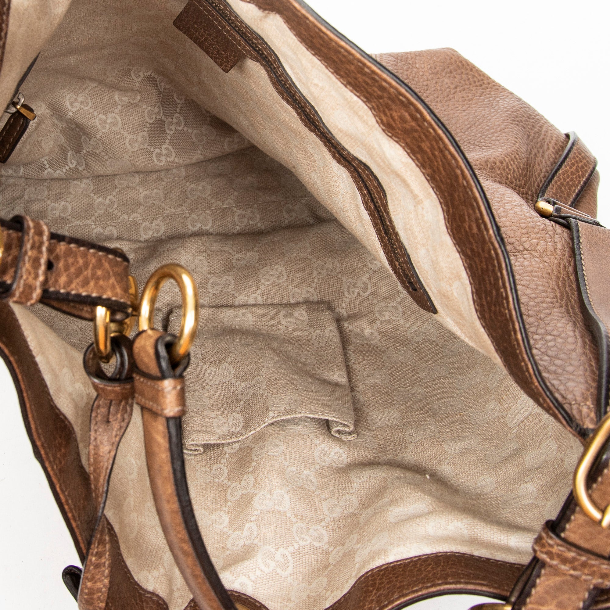 Shoulder Bag Harness Hobo Bag Brown Pebbled Leather