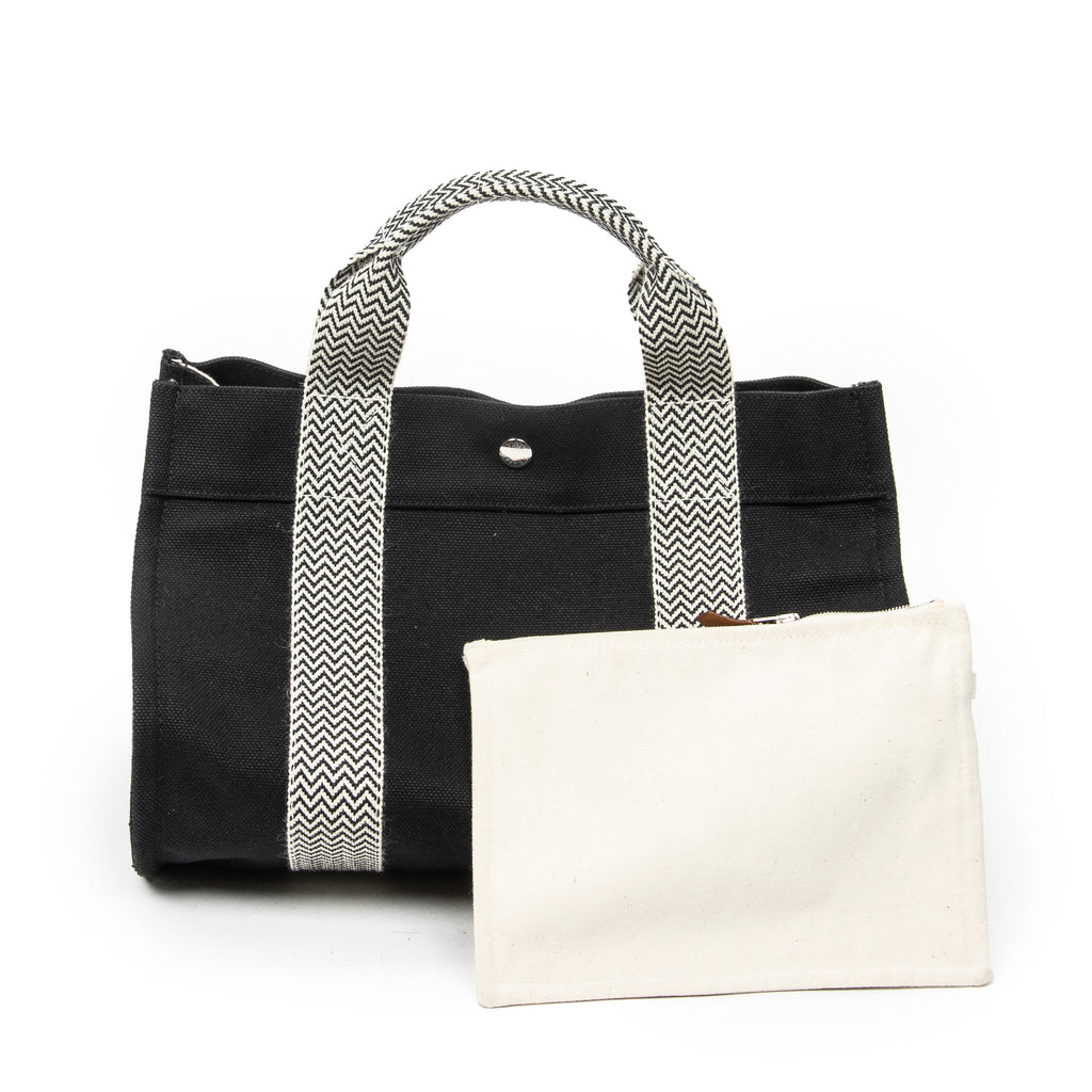 Handbag Cannes Tote PM Black Toile Officier Canvas