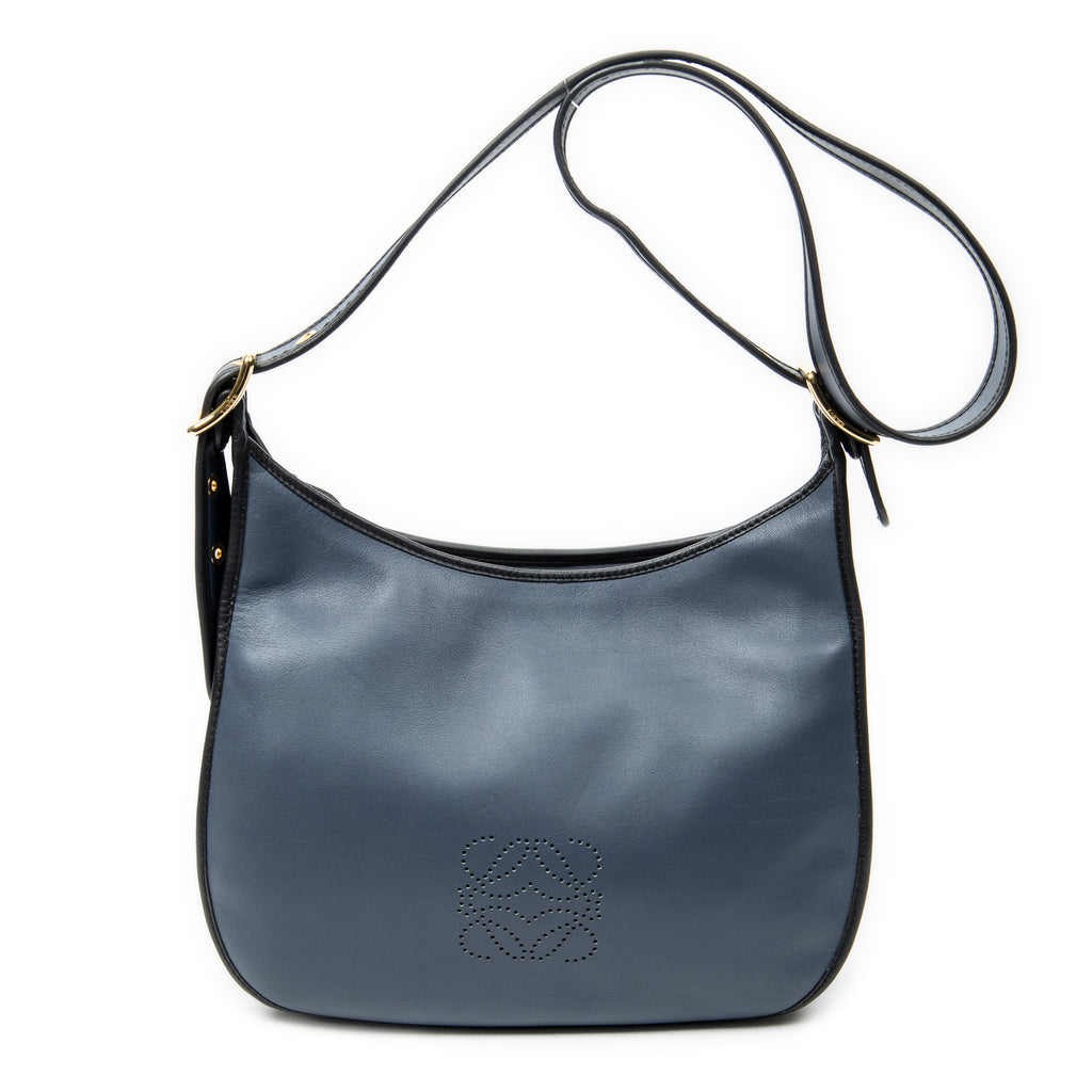 Shoulder Bag Sophia Messenger Blue Calfskin Leather