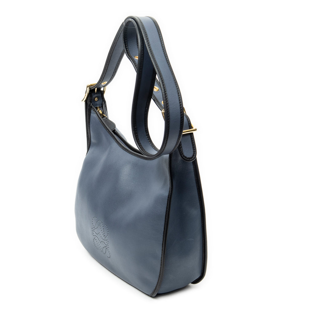 Shoulder Bag Sophia Messenger Blue Calfskin Leather