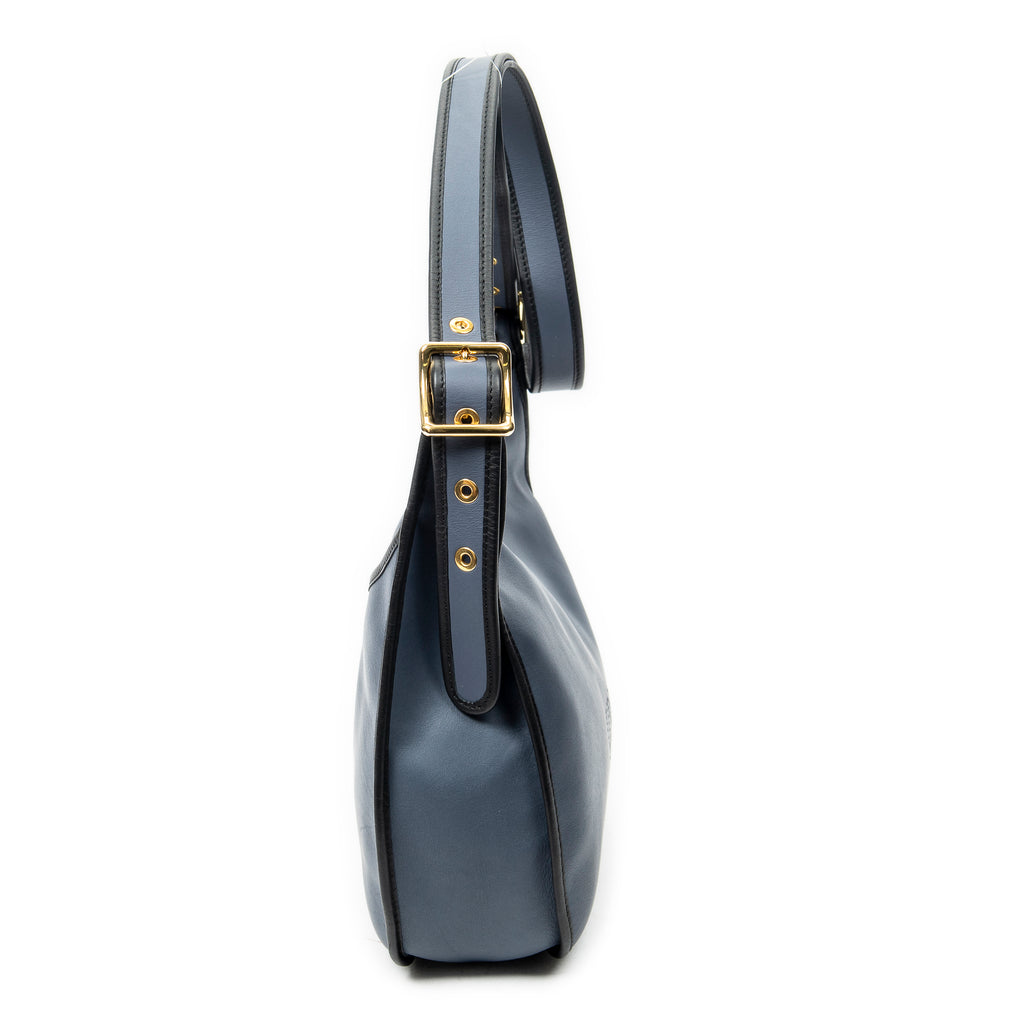 Shoulder Bag Sophia Messenger Blue Calfskin Leather