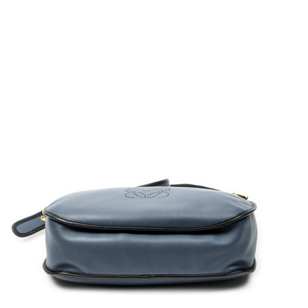 Shoulder Bag Sophia Messenger Blue Calfskin Leather
