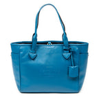 Shoulder Bag Heritage Tote Blue Grained Calfskin Leather