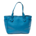 Shoulder Bag Heritage Tote Blue Grained Calfskin Leather