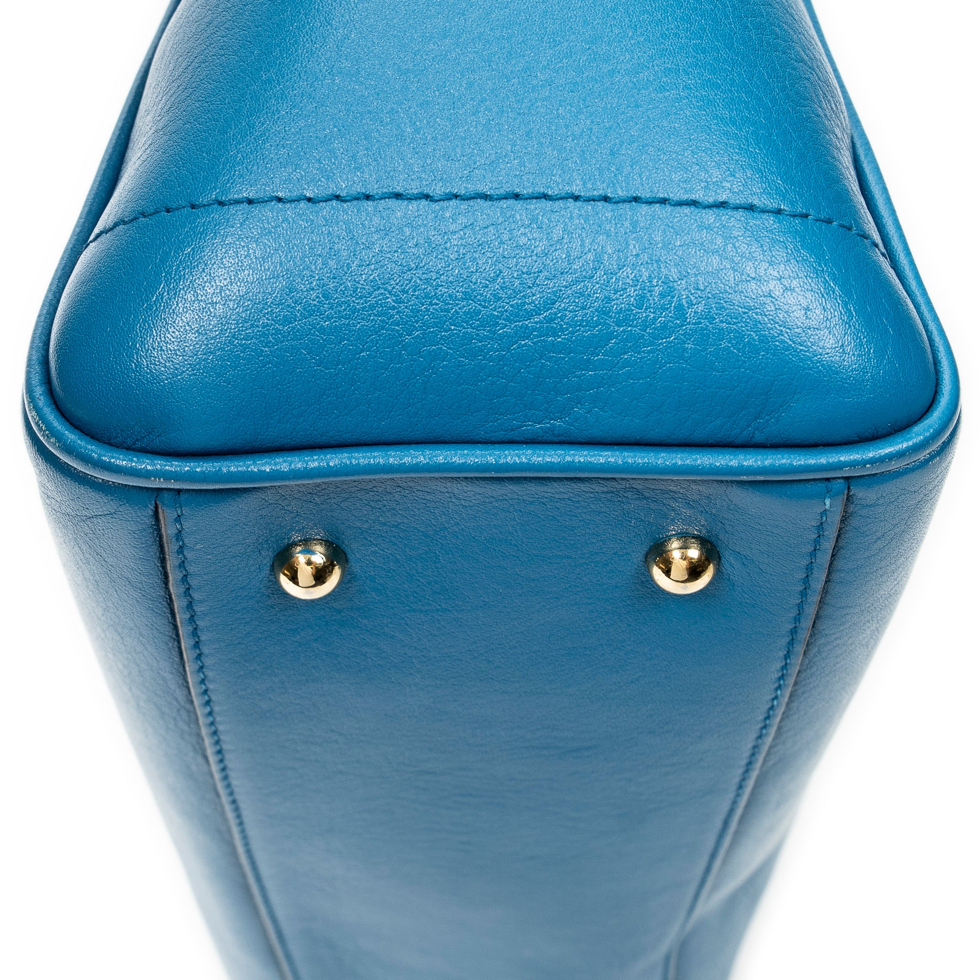 Shoulder Bag Heritage Tote Blue Grained Calfskin Leather