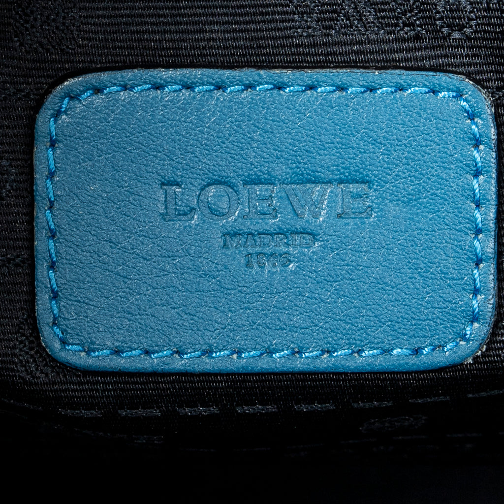 Shoulder Bag Heritage Tote Blue Grained Calfskin Leather