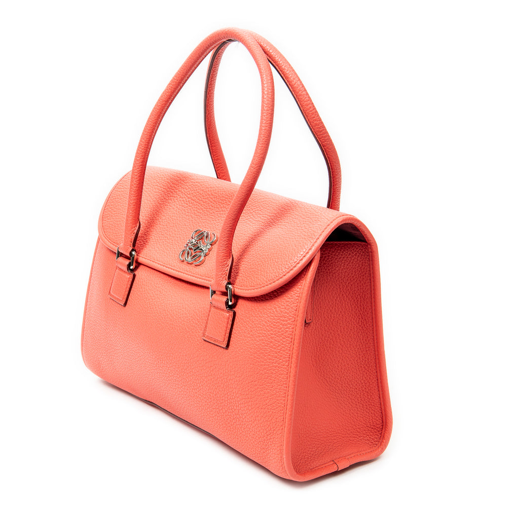 Shoulder Bag Alamo 36 Pink Grained Calfskin Leather