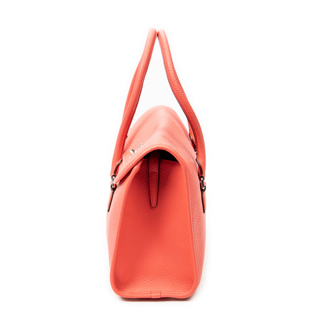 Shoulder Bag Alamo 36 Pink Grained Calfskin Leather