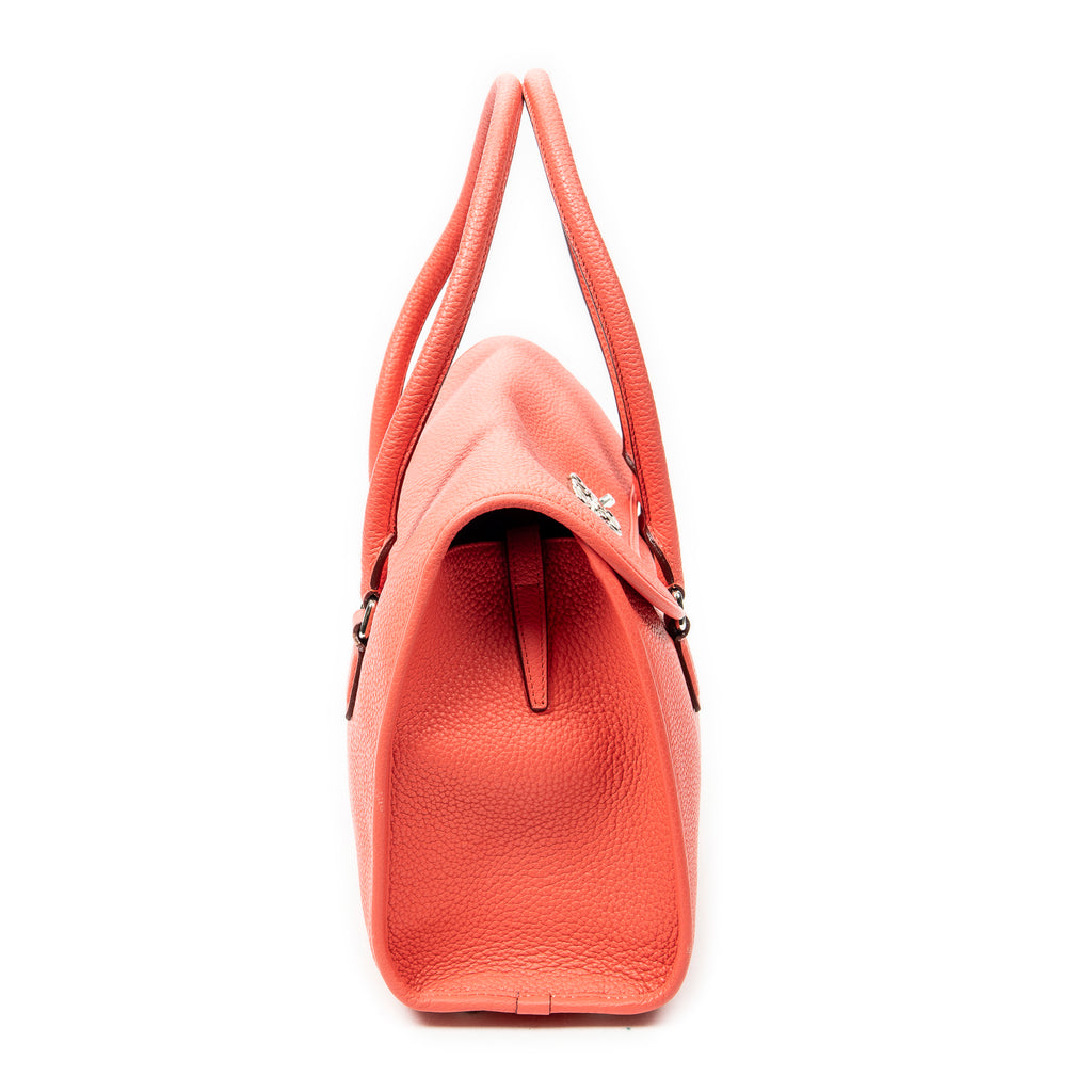 Shoulder Bag Alamo 36 Pink Grained Calfskin Leather