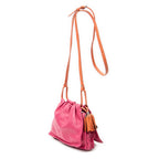 Shoulder Bag Mini Bicolor Tassel Flamenco Fuchsia Pink Calfskin Leather
