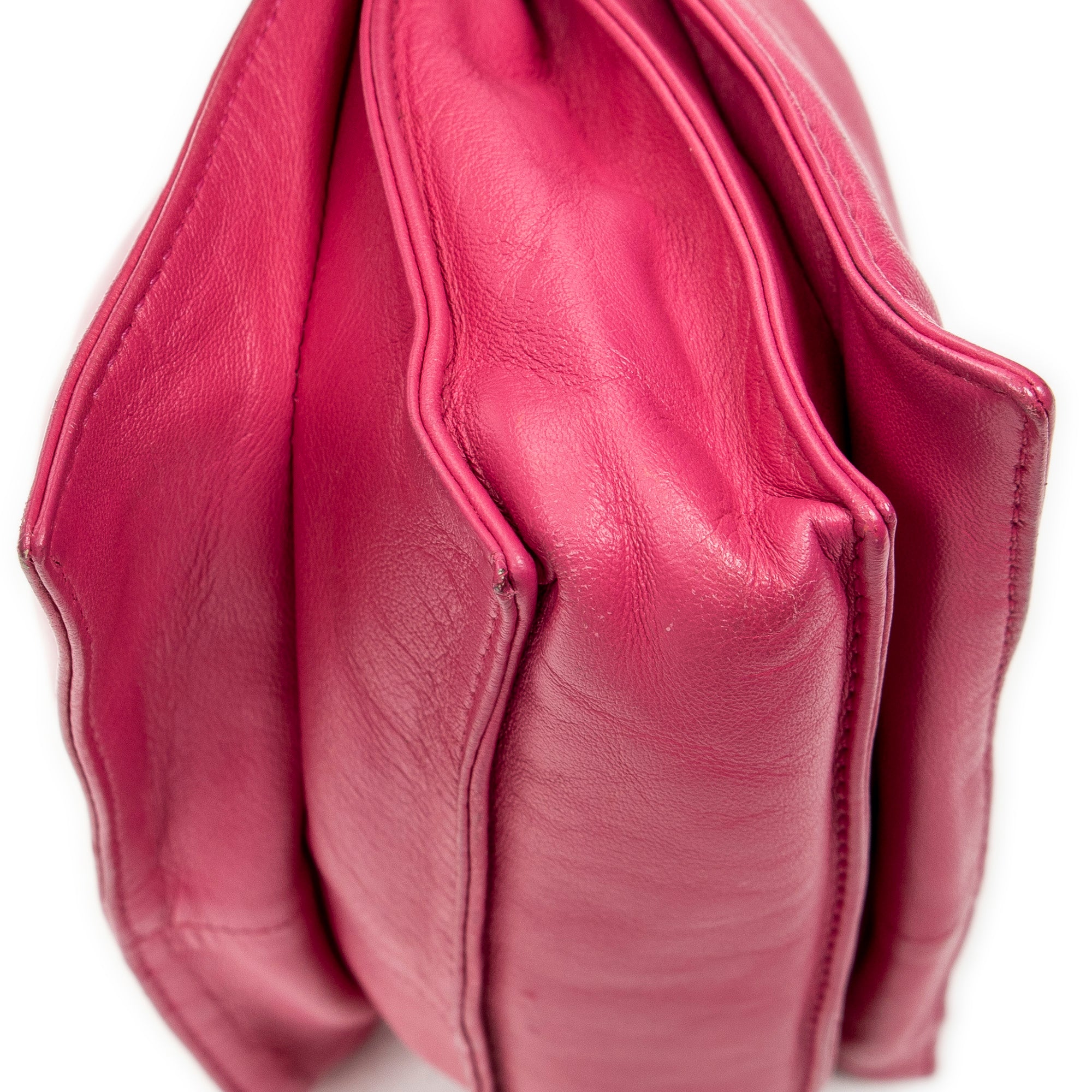 Shoulder Bag Mini Bicolor Tassel Flamenco Fuchsia Pink Calfskin Leather