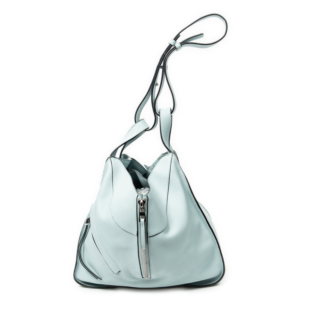 Shoulder Bag Large Hammock Light Blue Calfskin Leather