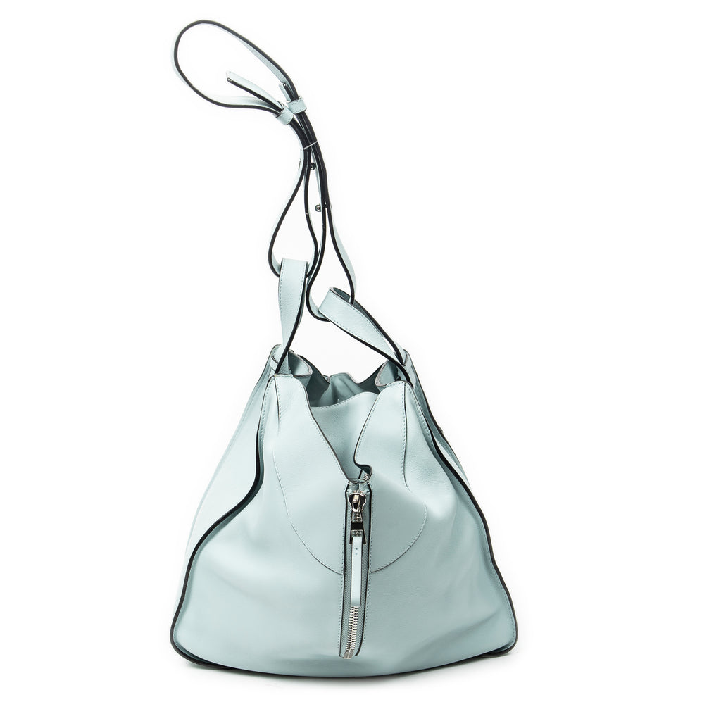 Shoulder Bag Large Hammock Light Blue Calfskin Leather