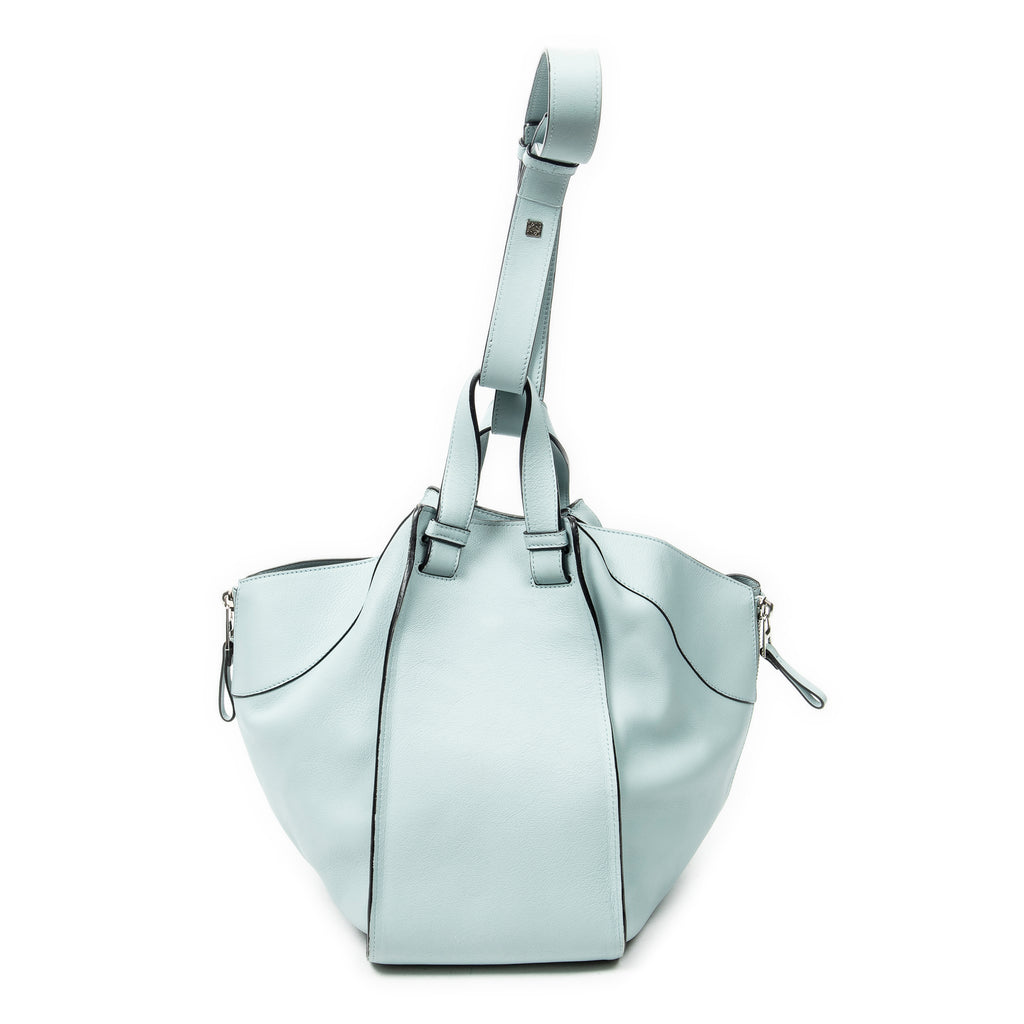 Shoulder Bag Large Hammock Light Blue Calfskin Leather