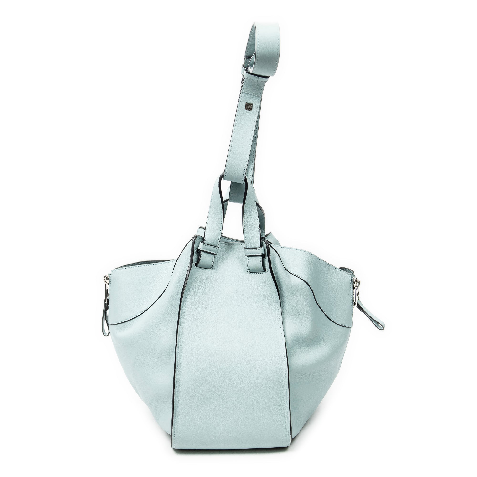 Shoulder Bag Large Hammock Light Blue Calfskin Leather