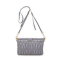 Shoulder Bag Frame Clutch Crossbody Lilac Nappa Matelasse Leather
