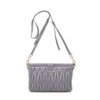 Shoulder Bag Frame Clutch Crossbody Lilac Nappa Matelasse Leather