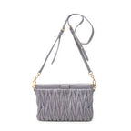Shoulder Bag Frame Clutch Crossbody Lilac Nappa Matelasse Leather