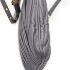 Shoulder Bag Frame Clutch Crossbody Lilac Nappa Matelasse Leather