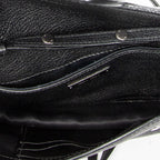 Shoulder Bag Mini Jewel Flap Crossbody Black Madras Leather