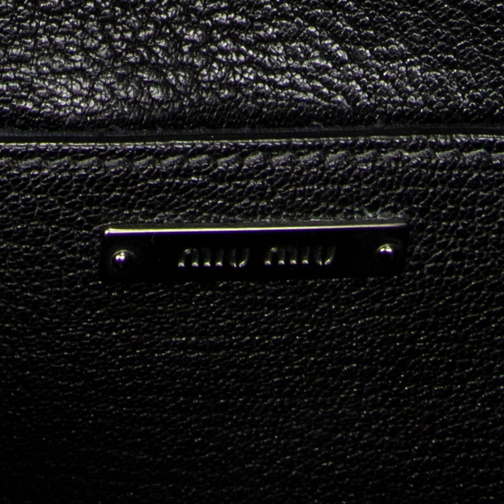 Shoulder Bag Mini Jewel Flap Crossbody Black Madras Leather