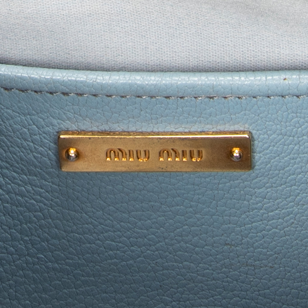 Shoulder Bag Double Zip Camera Crossbody Light Blue Madras Leather