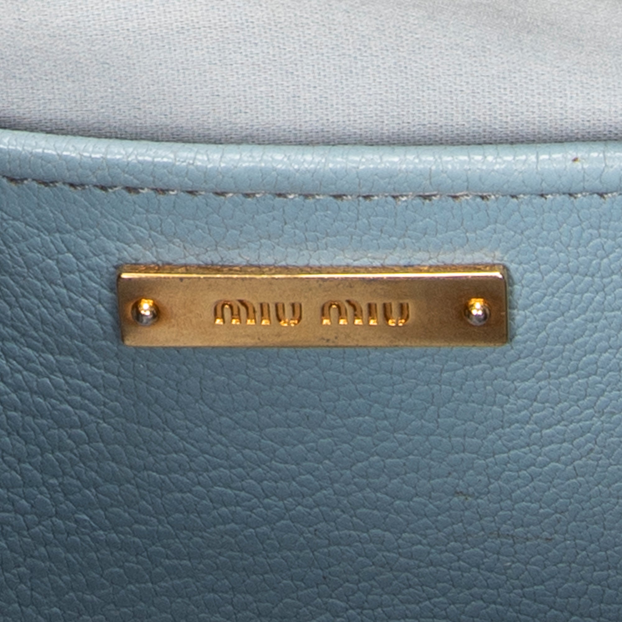 Shoulder Bag Double Zip Camera Crossbody Light Blue Madras Leather