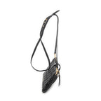 Shoulder Bag Zip Pochette Crossbody Black Nappa Matelasse Leather