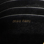 Shoulder Bag Zip Pochette Crossbody Black Nappa Matelasse Leather