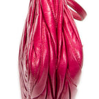 Shoulder Bag Charm Zip Pochette Fuchsia Pink Matelasse Lux Leather