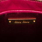 Shoulder Bag Charm Zip Pochette Fuchsia Pink Matelasse Lux Leather