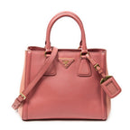 Shoulder Bag Small Open Tote Light Pink Saffiano Leather