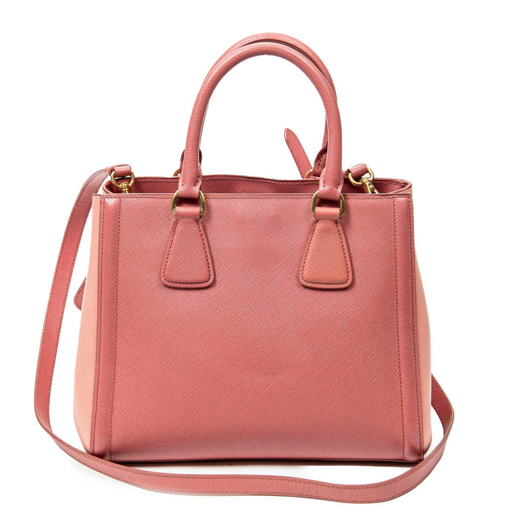 Shoulder Bag Small Open Tote Light Pink Saffiano Leather