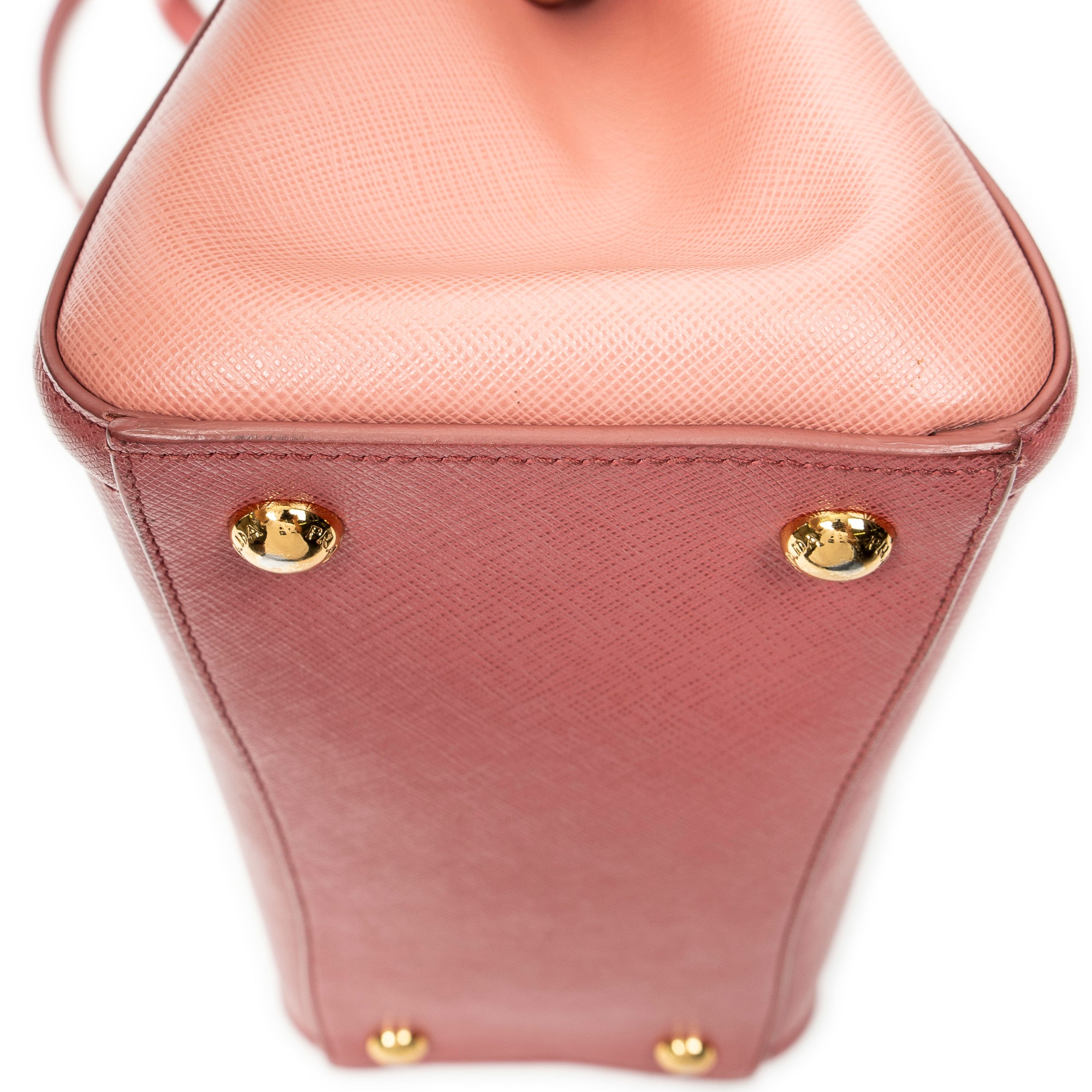 Shoulder Bag Small Open Tote Light Pink Saffiano Leather