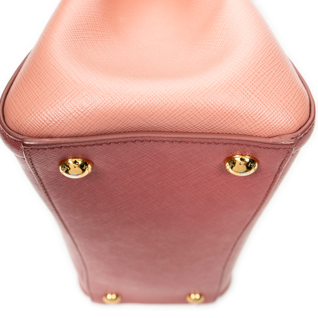 Shoulder Bag Small Open Tote Light Pink Saffiano Leather
