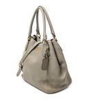 Shoulder Bag Convertible Tote Grey Vitello Daino Leather