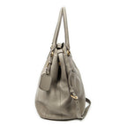 Shoulder Bag Convertible Tote Grey Vitello Daino Leather