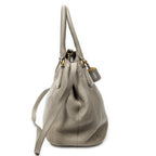 Shoulder Bag Convertible Tote Grey Vitello Daino Leather