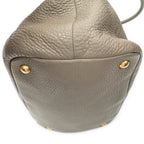 Shoulder Bag Convertible Tote Grey Vitello Daino Leather