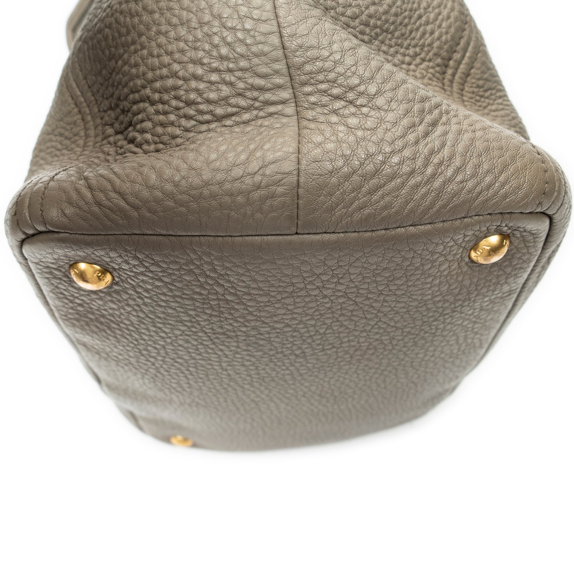 Shoulder Bag Convertible Tote Grey Vitello Daino Leather