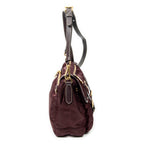 Shoulder Bag Small Flap Buckle Messenger Burgundy Nylon Canvas