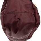 Shoulder Bag Small Flap Buckle Messenger Burgundy Nylon Canvas