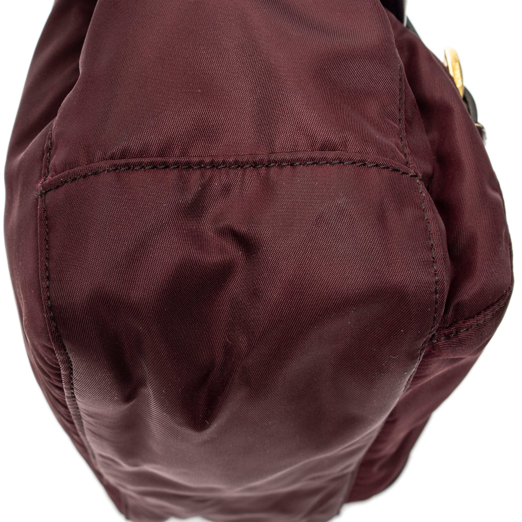 Shoulder Bag Small Flap Buckle Messenger Burgundy Nylon Canvas