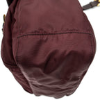Shoulder Bag Small Flap Buckle Messenger Burgundy Nylon Canvas