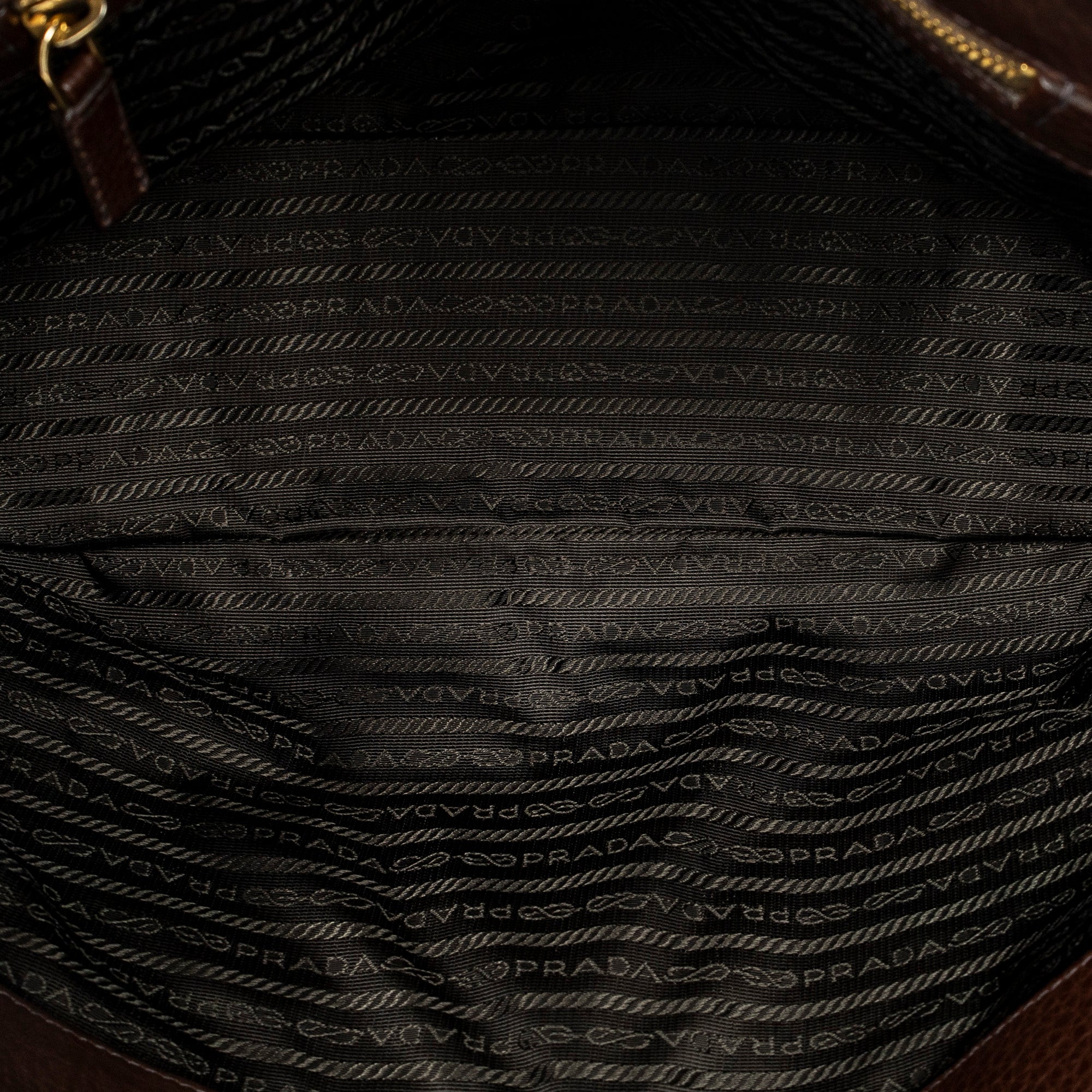 Shoulder Bag Side Drawstring Push Lock Flap Dark Brown Vitello Daino Leather