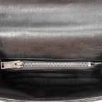 Shoulder Bag Medium College Bag Black Quilted Chevron Leather