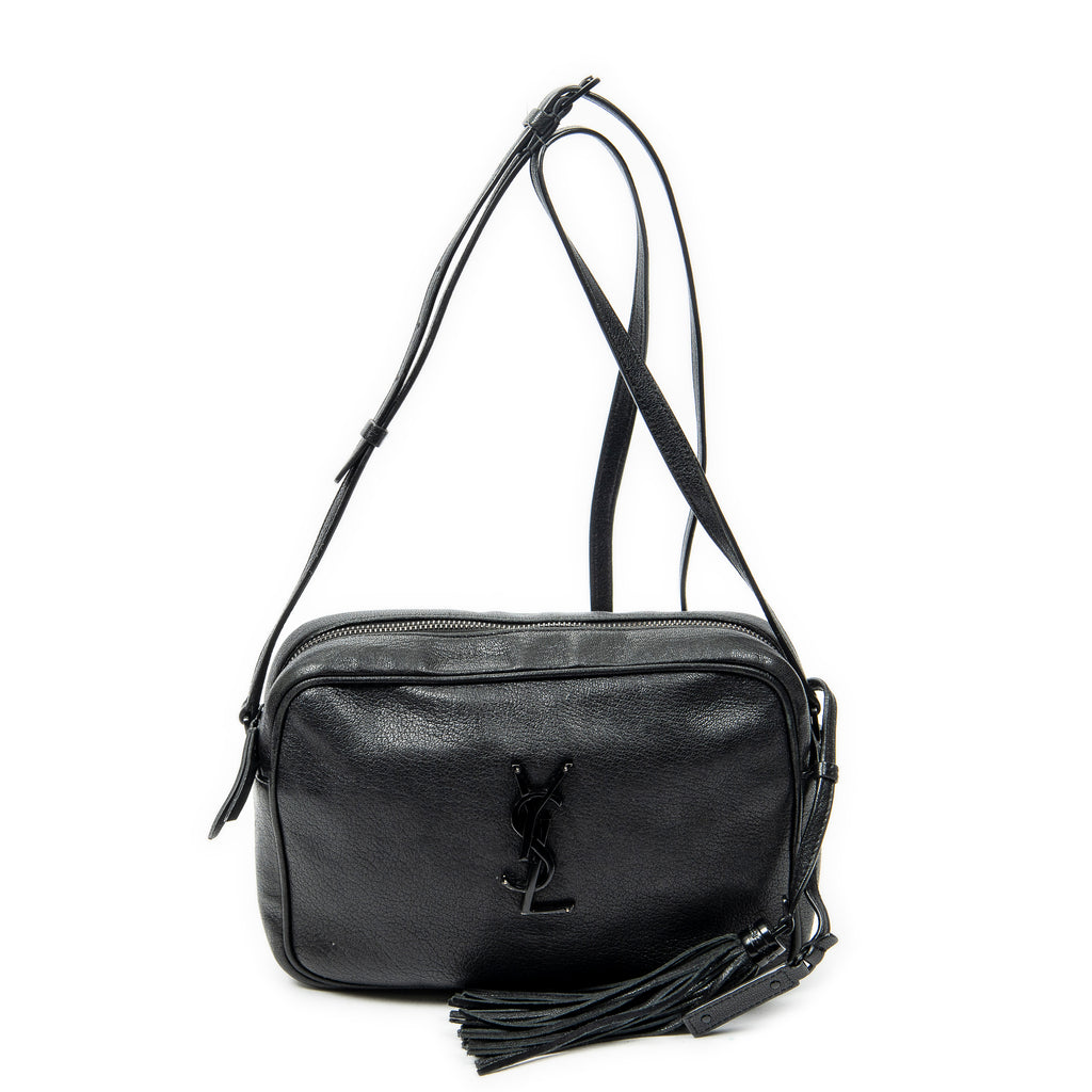 Shoulder Bag Lou Camera Bag Black Goatskin Leather