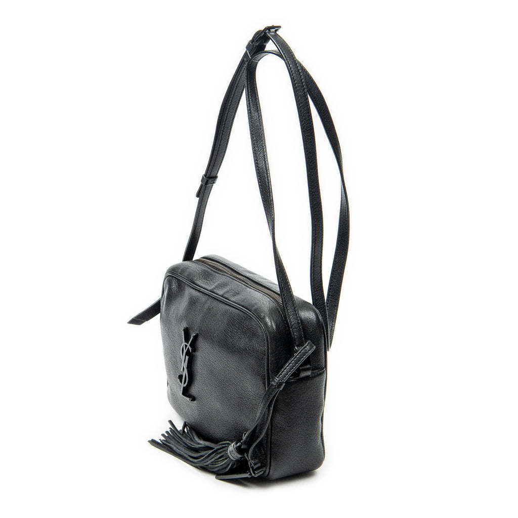 Shoulder Bag Lou Camera Bag Black Goatskin Leather
